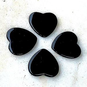 HEART OBSIDIAN CRYSTAL STONE ROCK 1 1/2 INCH (FOR ONE) HEALING STONE